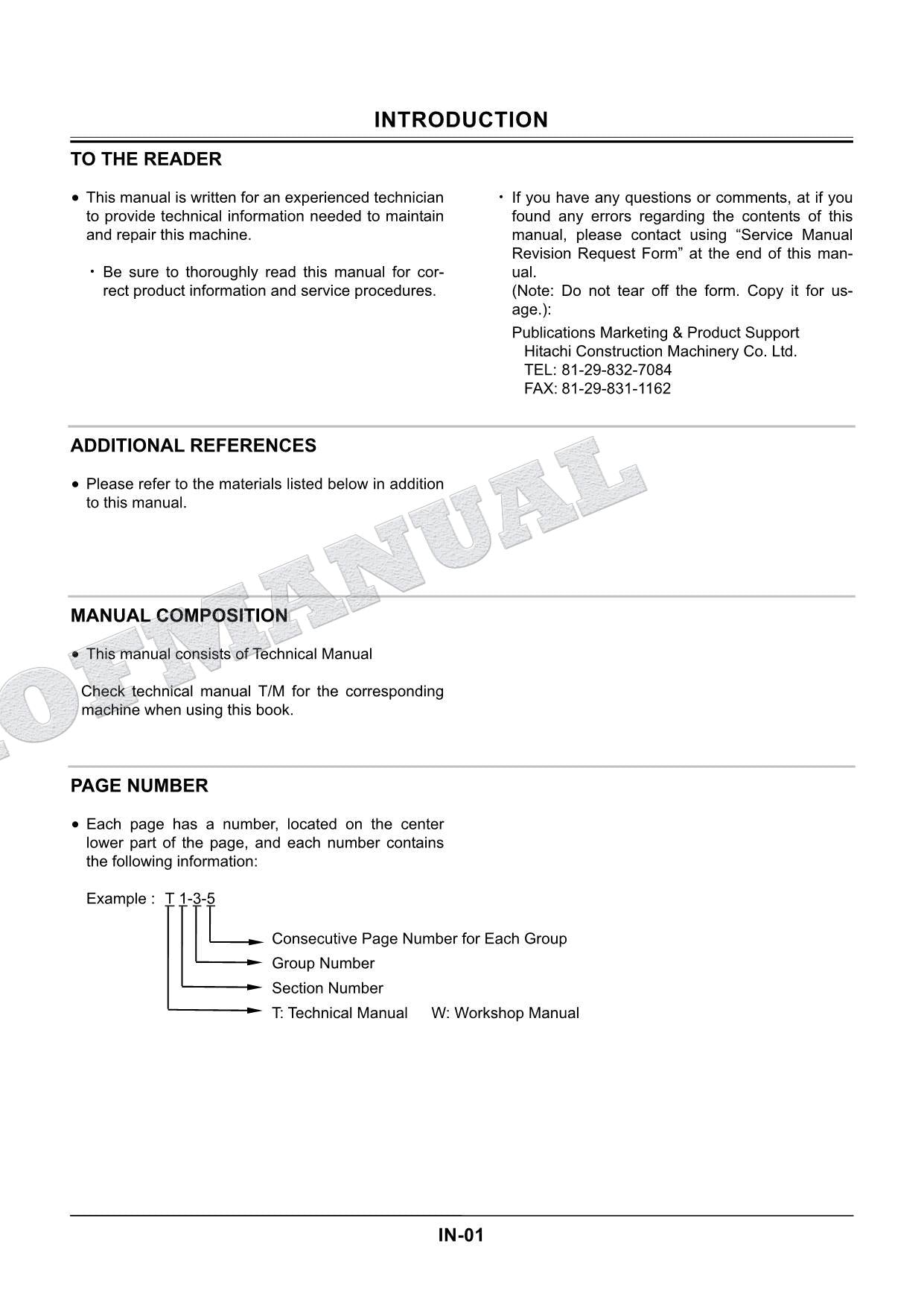 HITACHI from ZX70-3 to ZX350-3 from ZX450-3 to ZX870-3 Excavator Service Manual