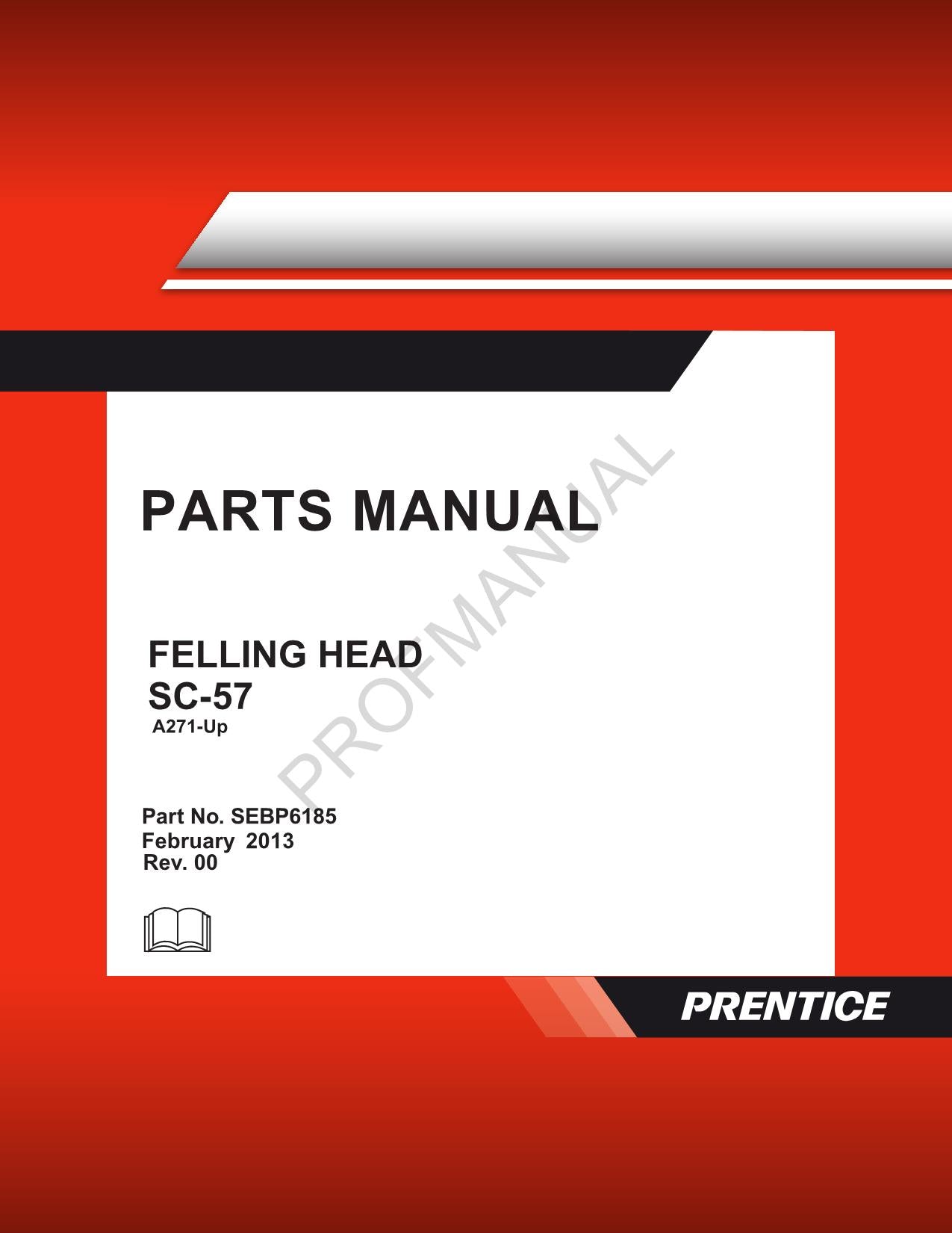 Caterpillar Felling Head SC 57 Parts Catalog Manual