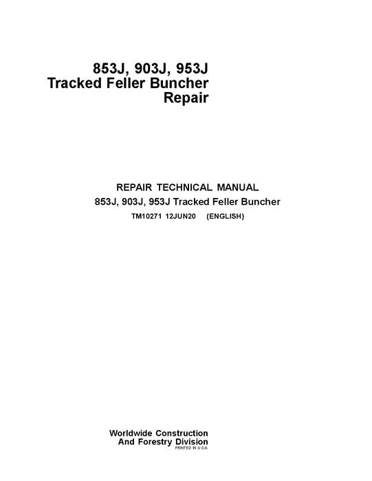 JOHN DEERE 853J 903J 953J BÜNDELMASCHINE REPARATUR TECHNISCHES HANDBUCH TM10271