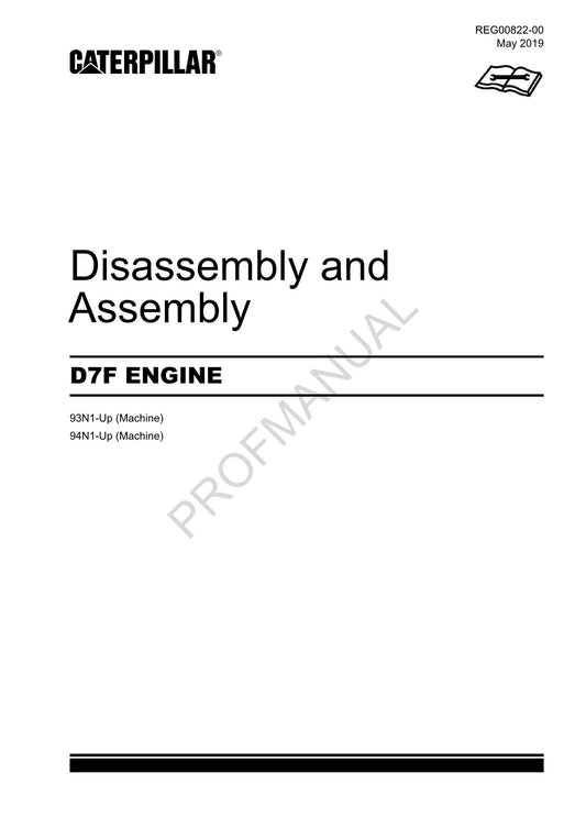 Caterpillar CAT D7F ENGINE Manual Disassembly Assembly