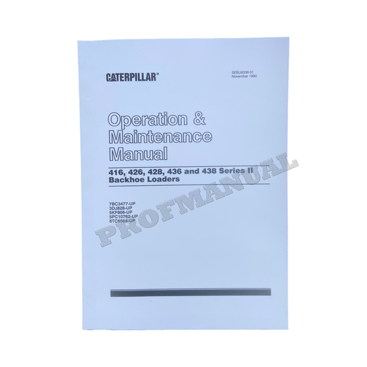 CATERPILLAR CAT 416 426 428 436 438 BACKHOE LOADER OPERATORS MANUAL SEBU6338