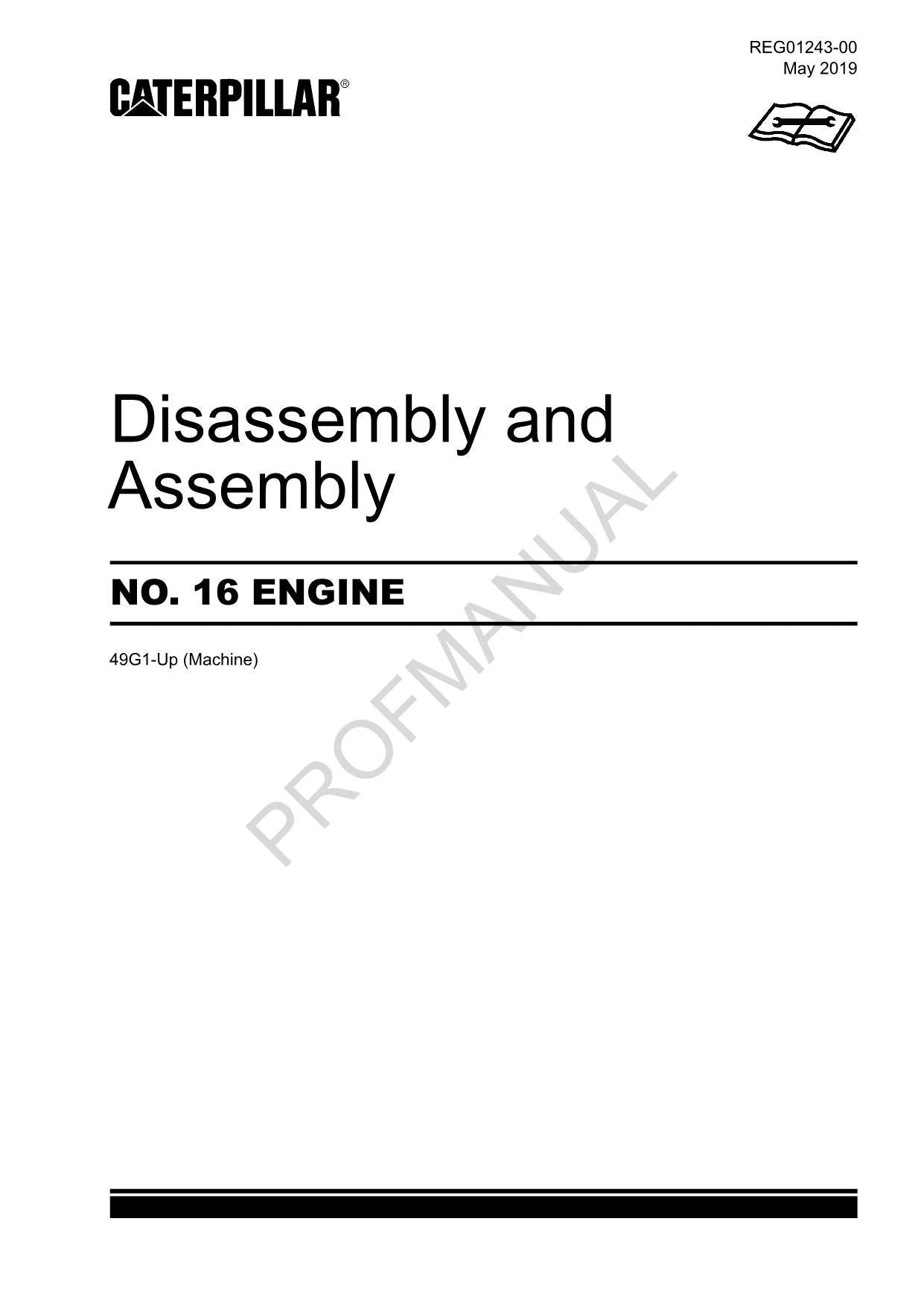 Caterpillar Cat 16 ENGINE Disassembly Assembly Service Manual