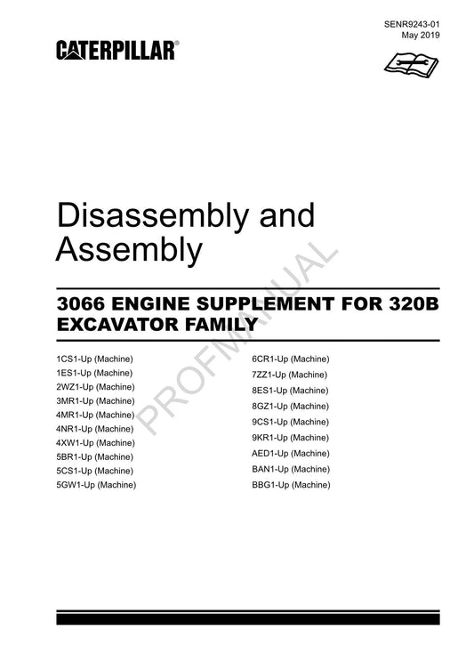 Caterpillar 3066 ENGINE SUPPL 320B EXCAVATOR FAMILY Disassembly Assembly Manual