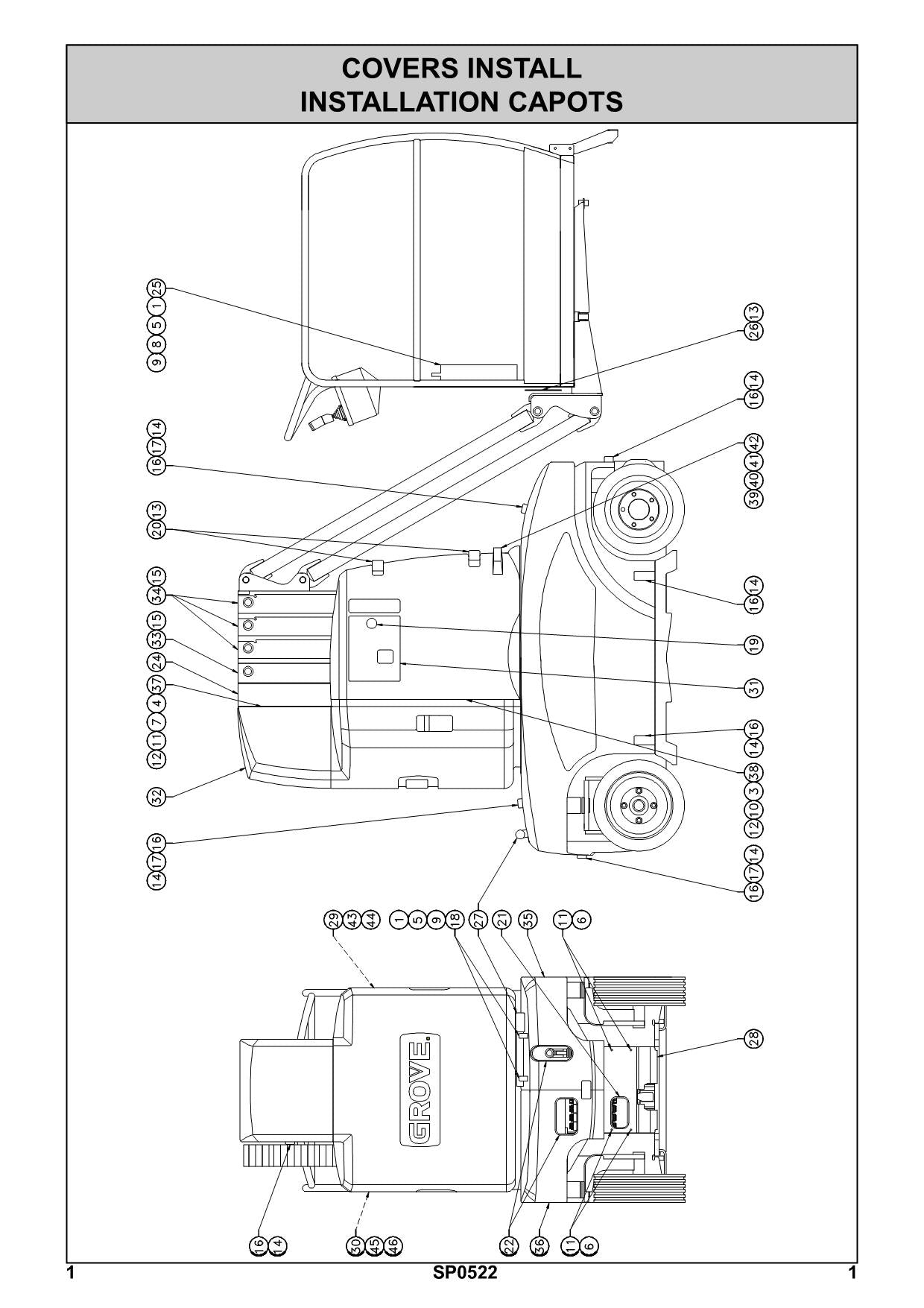 TOUCAN V2642E Vertical Lift Parts Catalog Manual Multi language