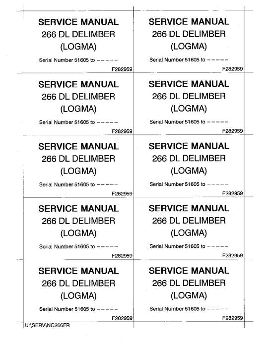 JOHN DEERE 266 DL DELIMBER SERVICE REPAIR MANUAL