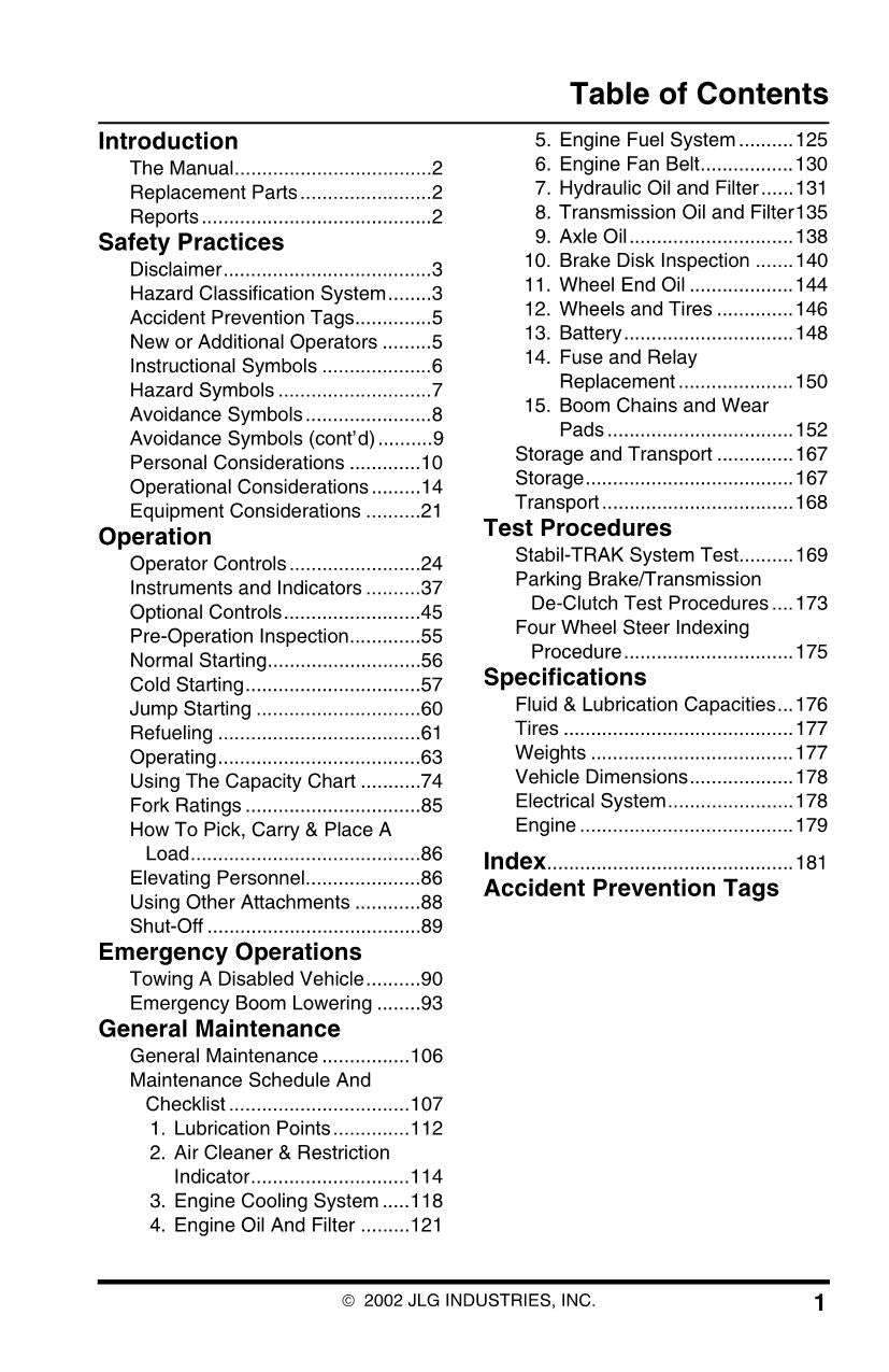 SKYTRAK 10042 Telehandler Maintenance Operation Operators Manual 8990393