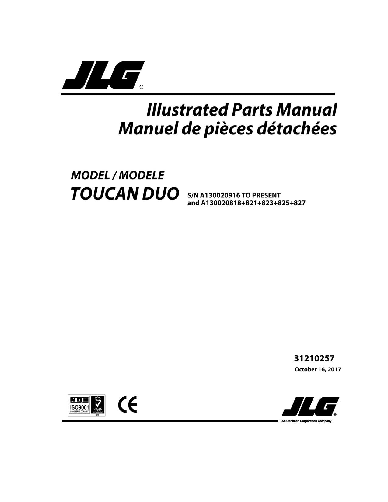 TOUCAN Vertical Lift Duo Parts Catalog Manual Multi language