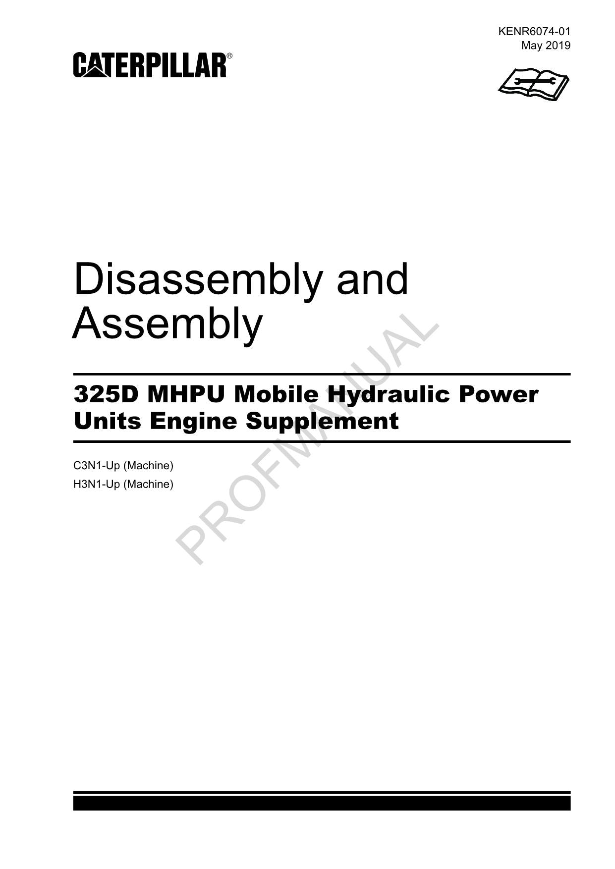 Caterpillar Cat 325D MHPU Engine Supplement Disassembly Assembly Manual