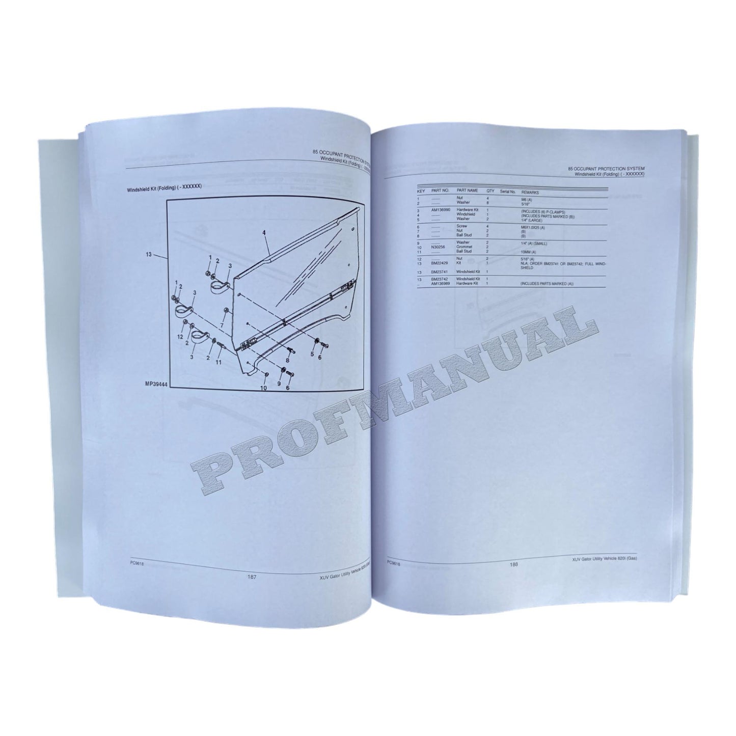 JOHN DEERE XUV 620I GATOR UTILITY VEHICLE PARTS CATALOG MANUAL