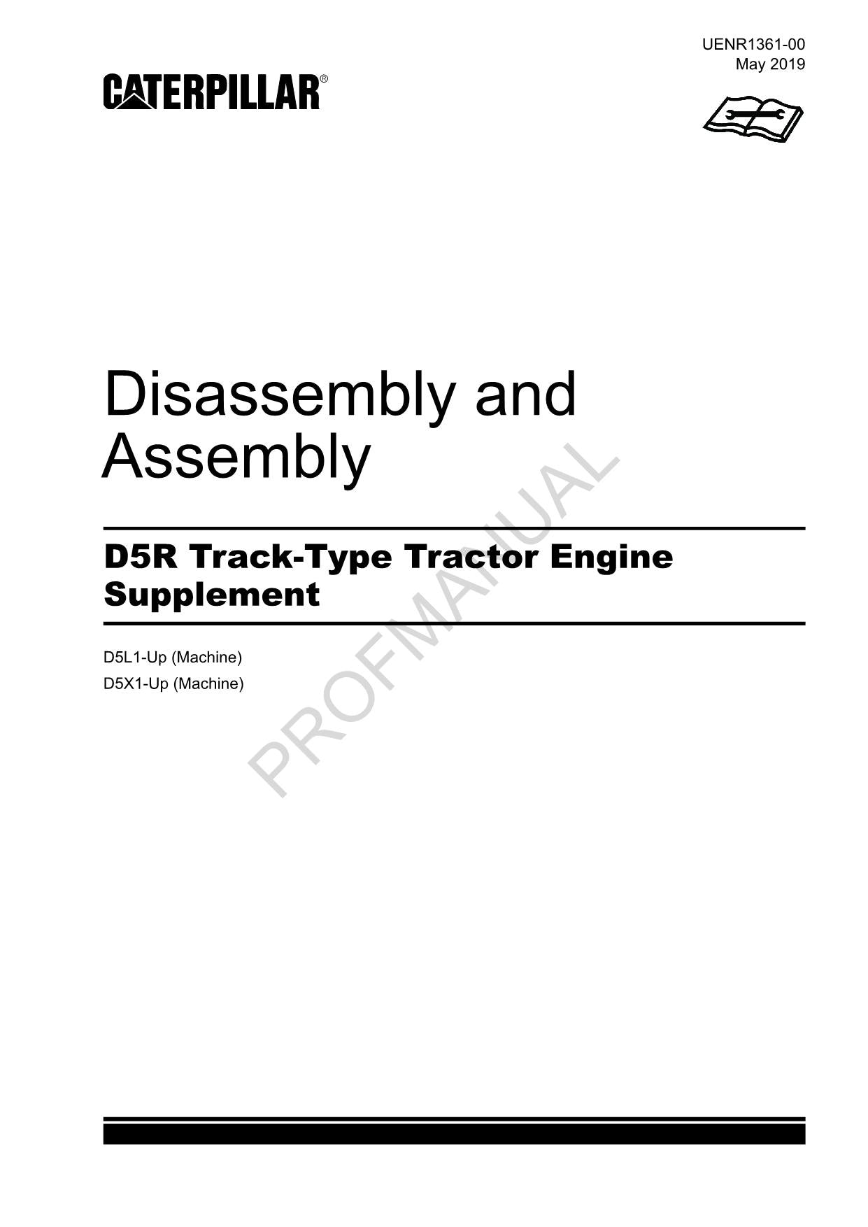 Caterpillar D5R Track Type Tractor Engine Supplement Manual Disassembly Assembly