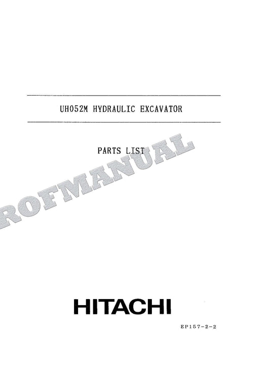 HITACHI UH052M Excavator Parts Catalog Manual