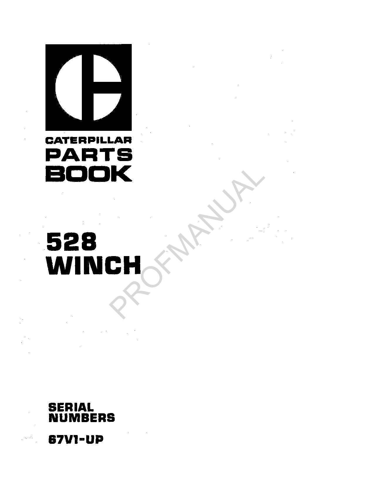 Caterpillar Cat 528 Winch Parts Catalog Manual