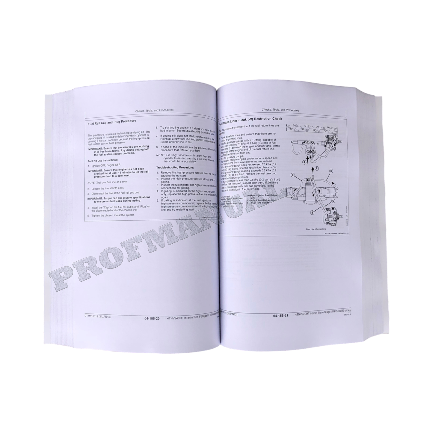 John Deere Yanmar 4TNV94CHT Motor-Servicehandbuch