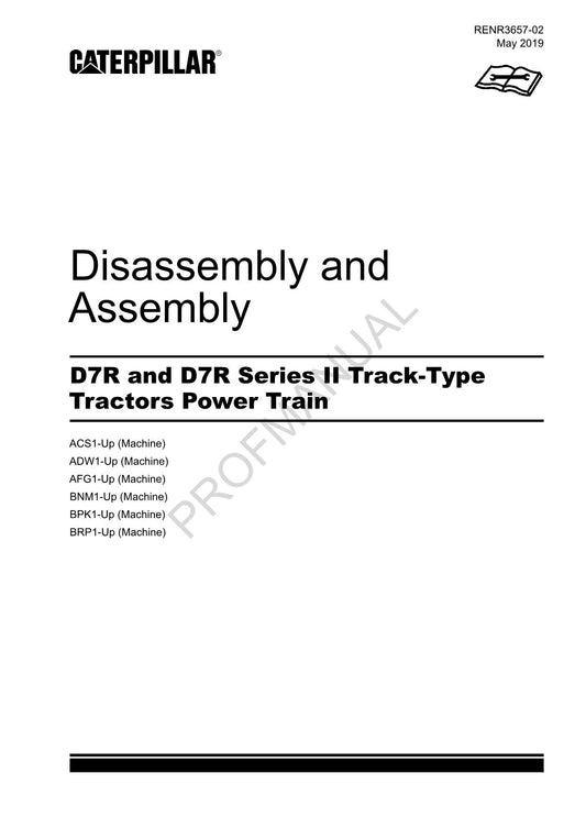 Caterpillar D7R D7R Serie 2 Traktor-Antriebsstrang, Handbuch zum Auseinanderbauen und Zusammenbauen, RENR3657