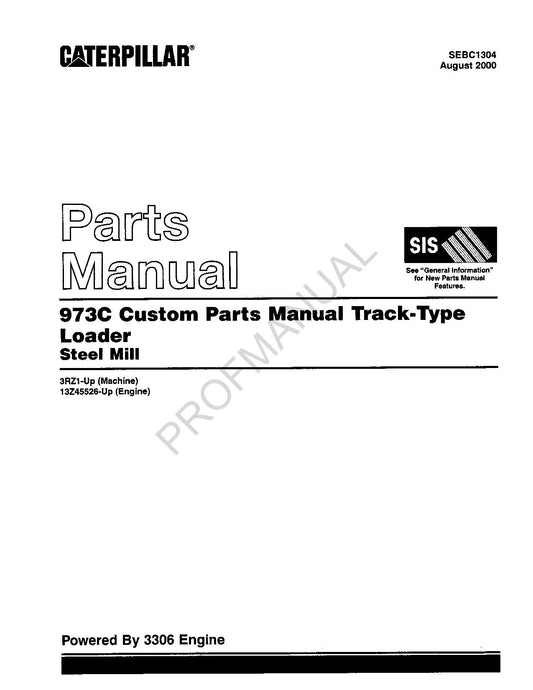 Caterpillar Cat 973C Raupentraktor Stahlwerk Ersatzteilkatalog Handbuch