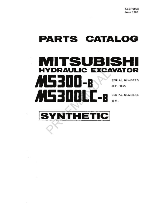 Manuel du catalogue des pièces détachées de la pelle Caterpillar Cat Mitsubishi MS300 8 MS300LC 8