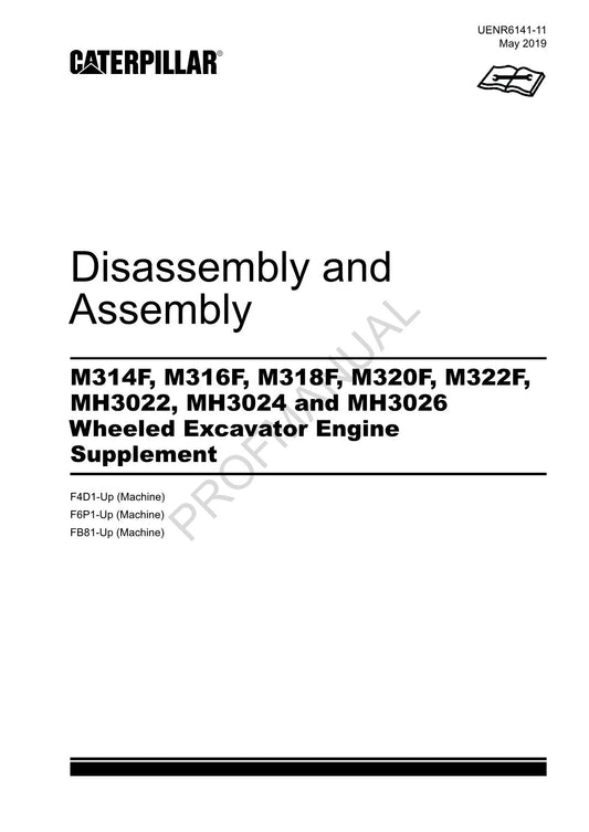 Caterpillar M322F MH3022 MH3024 MH3026 Excavator Engine Suppl Disassembly Assem