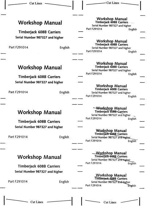 JOHN DEERE 608B TRACKED HARVESTER SERVICE REPAIR MANUAL 987327-005013