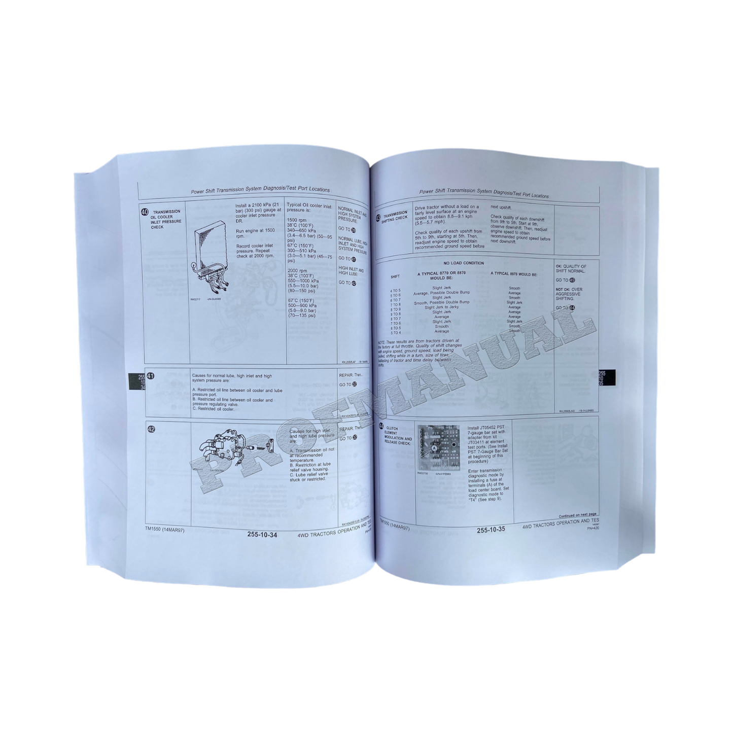 JOHN DEERE 8570 8770 8870 8970 TRAKTOR-BETRIEBSTESTHANDBUCH Nr. 2 