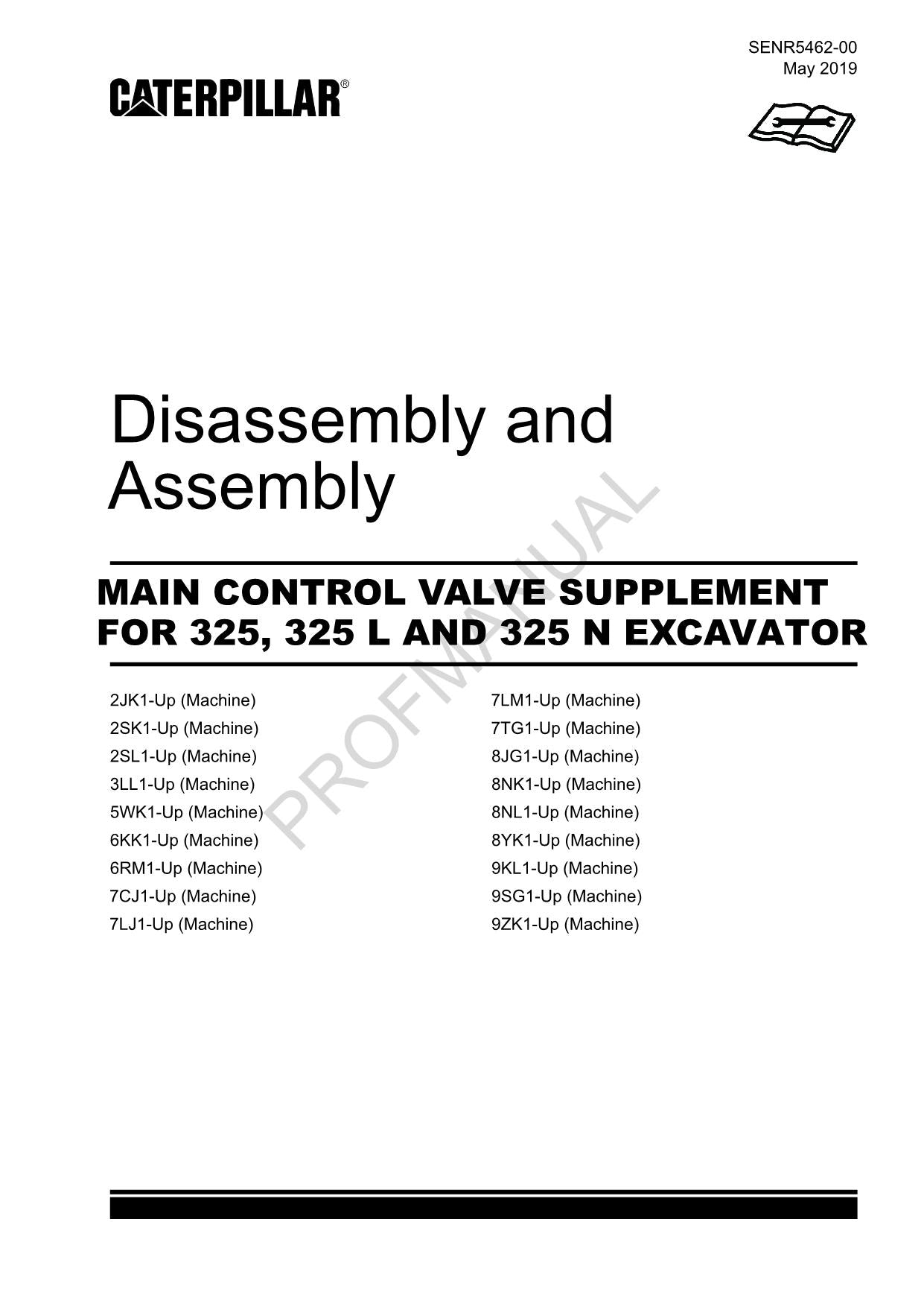 Caterpillar Cat SUPPL 325 325 L 325 N EXCAVATOR Disassembly Assem Manual