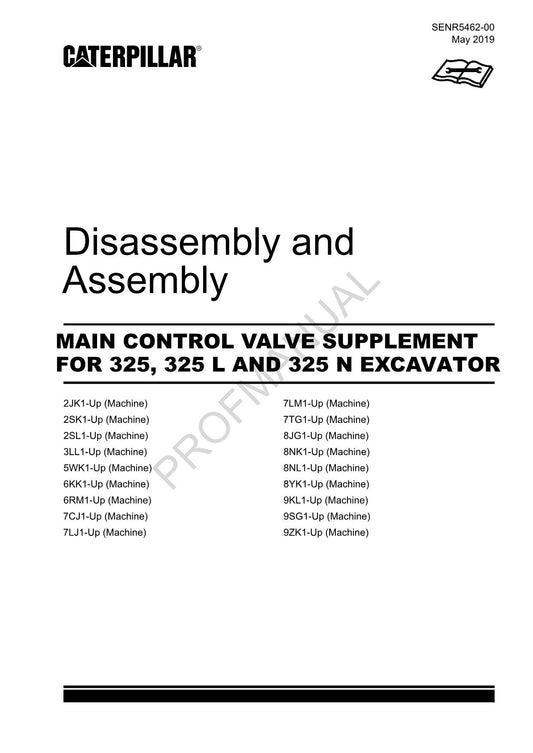 Caterpillar Cat SUPPL 325 325 L 325 N EXCAVATOR Disassembly Assem Manual