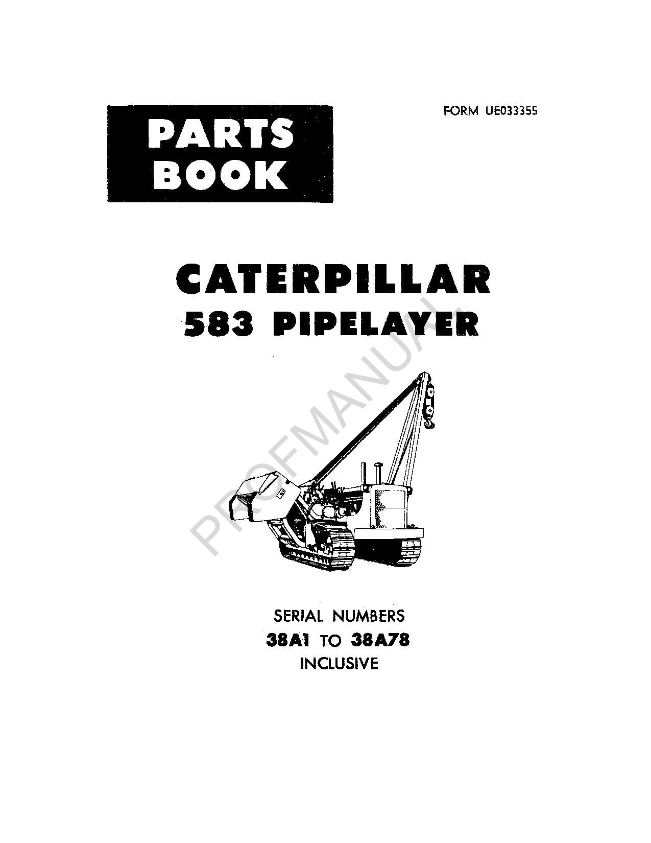 Caterpillar Cat 583 Rohrleger-Ersatzteilkatalog, Handbuch