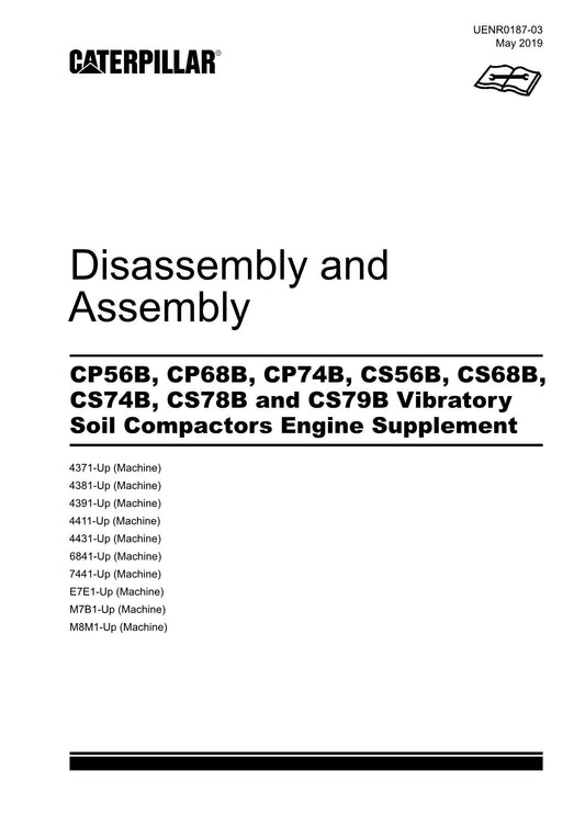 Caterpillar Cat CS78B CS79B Compactor Engine Suppl Disassem Assem Service Manual