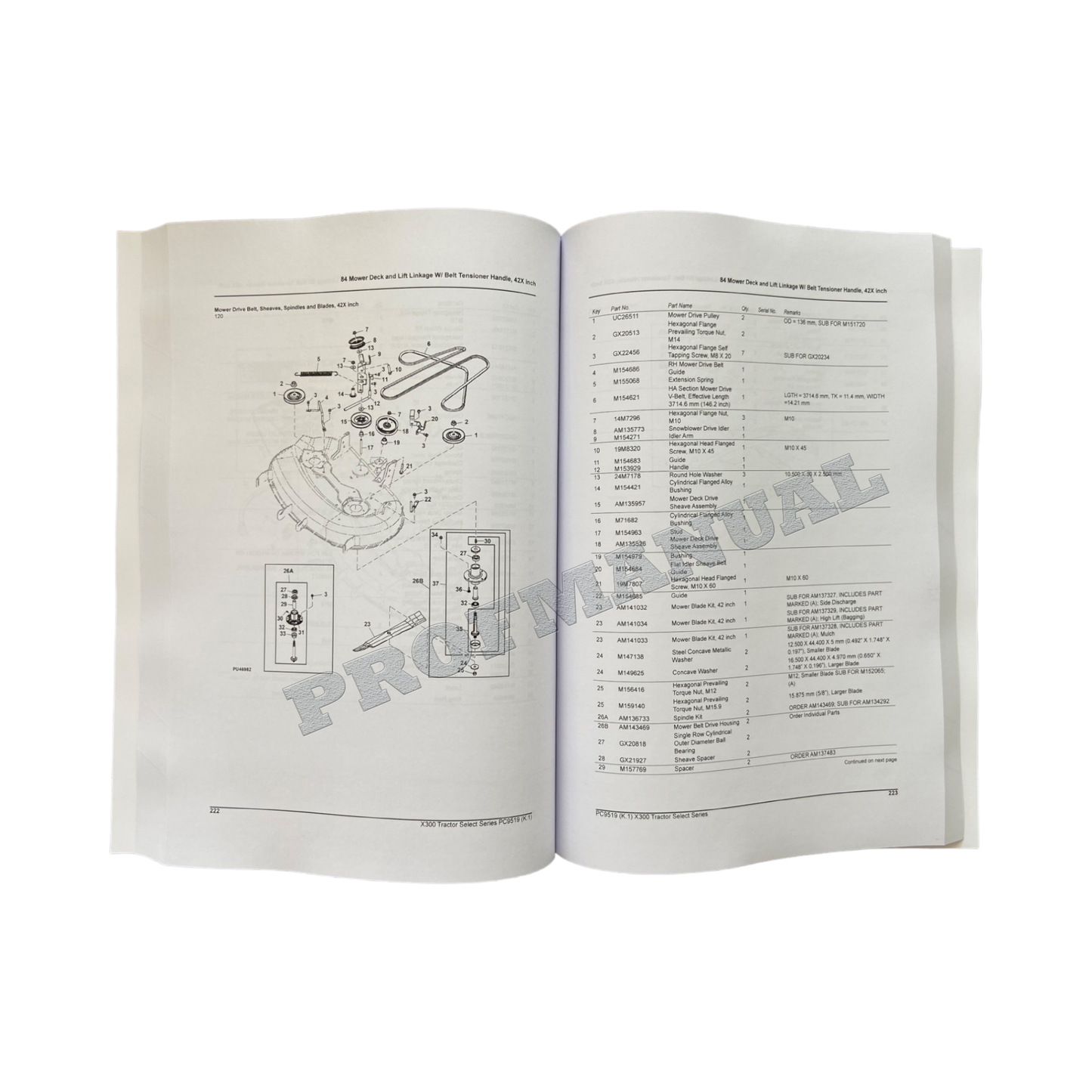 JOHN DEERE X300 TRACTOR PARTS CATALOG MANUAL + !BONUS!