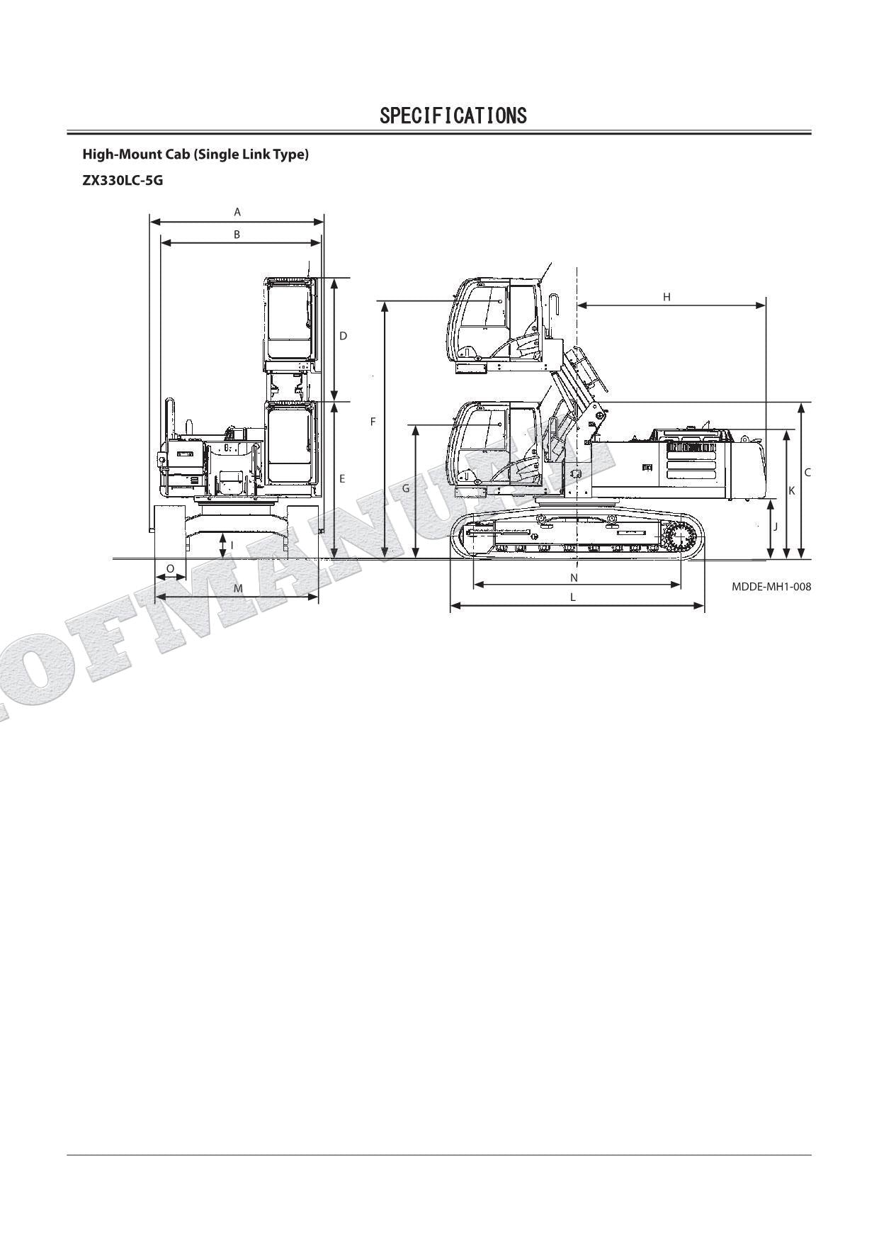 HITACHI ZX240LC-5 330LC-5G Excavator Material Handling Service Manual