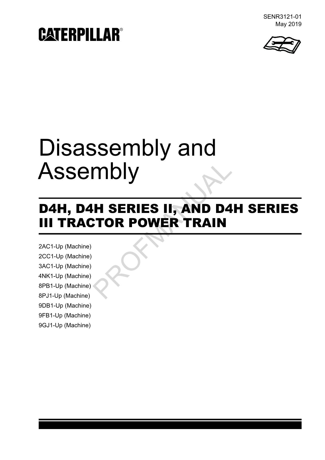 Caterpillar D4H D4H SER 2 D4H SER 3 TRACTOR POWER TRAIN Manual Disassembly Assem