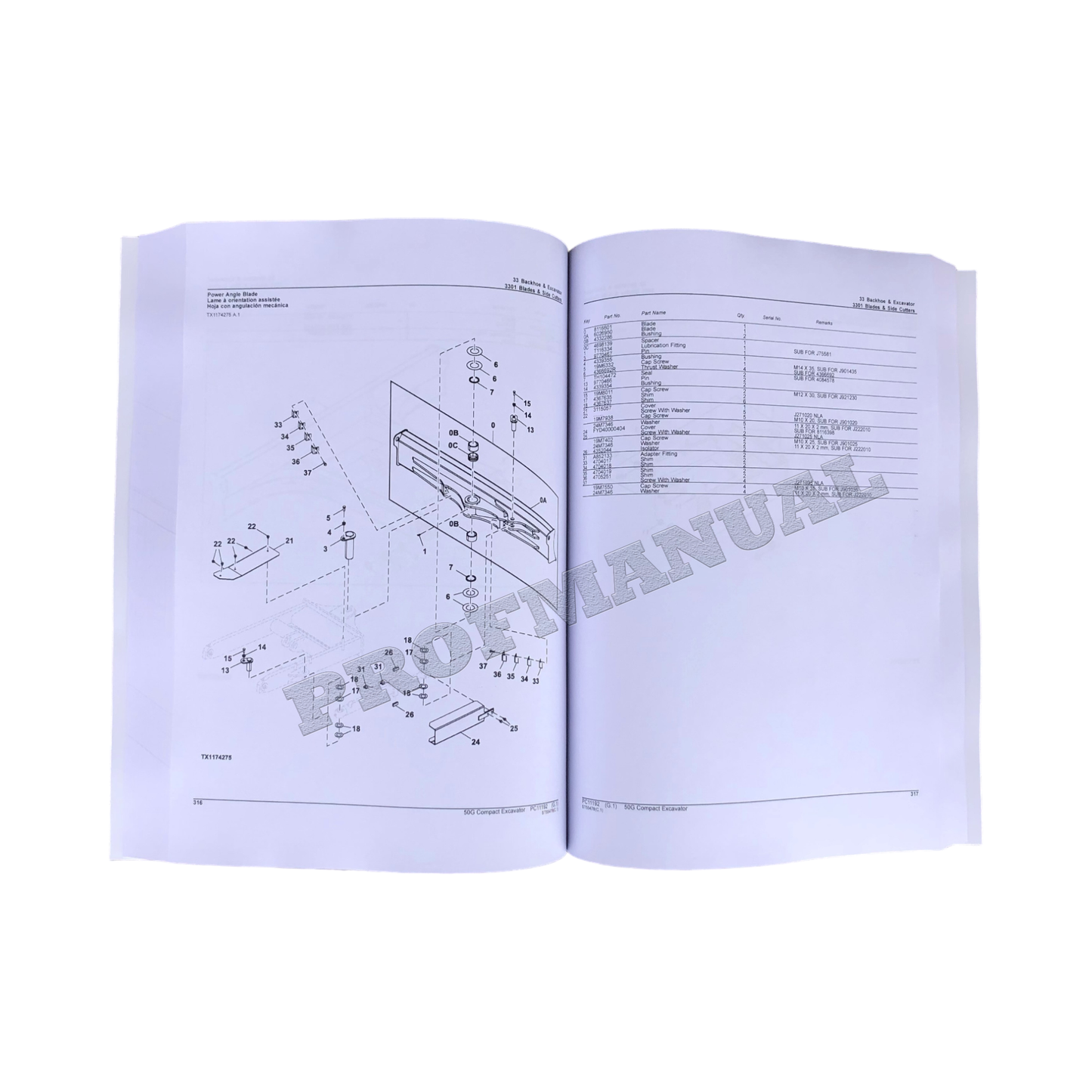 JOHN DEERE 50G PC7 BAGGER-ERSATZTEILKATALOG-HANDBUCH 1FF050GX_ _H280001- + BONUS!