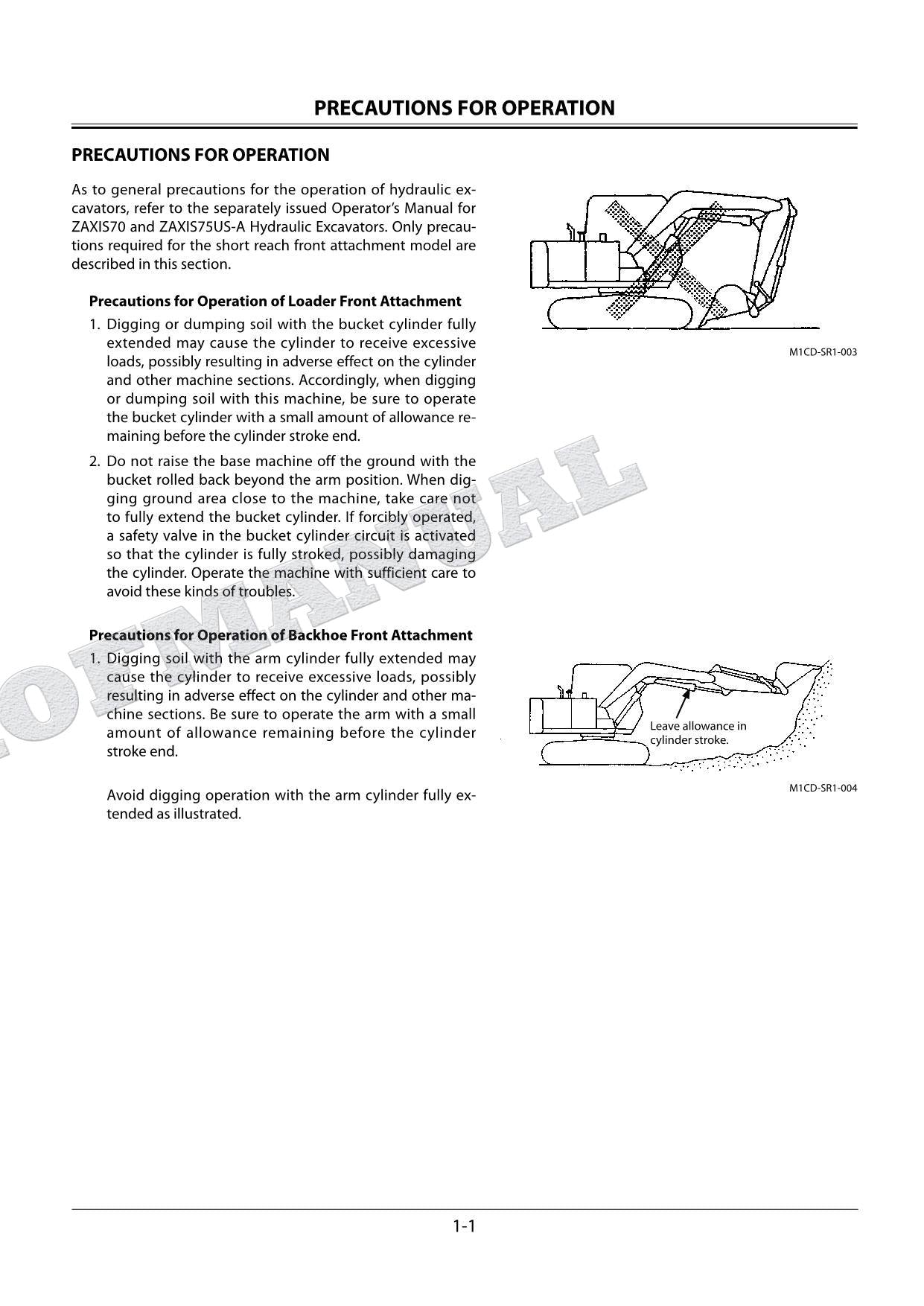 HITACHI ZX70 ZX75US-A SHORT REACH FRONT ATTACH Excavator Parts Catalog Manual