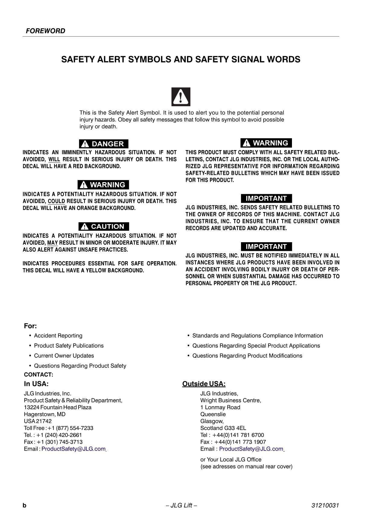 TOUCAN 800 870 Vertical Lift Maintenance Operation Operators Manual