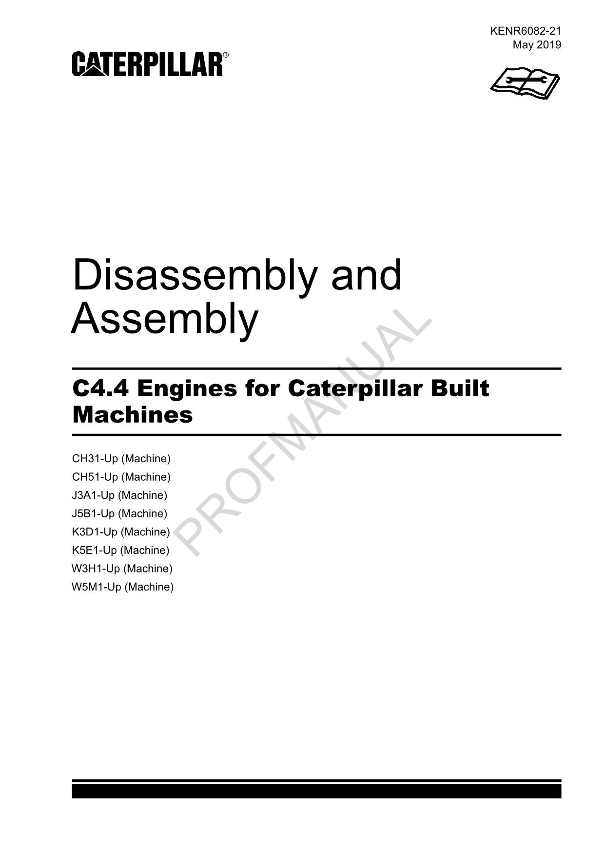 Caterpillar C4.4 Engine Disassembly Assembly Service Manual KENR6082