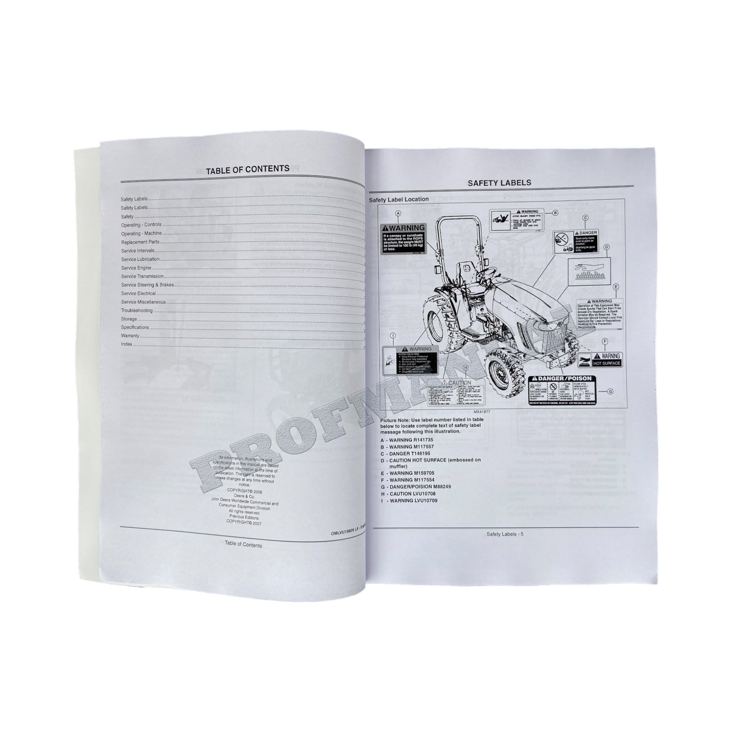 JOHN DEERE 3120 3320 3520 3720 TRACTOR OPERATORS MANUAL + !BONUS! OMLVU19809