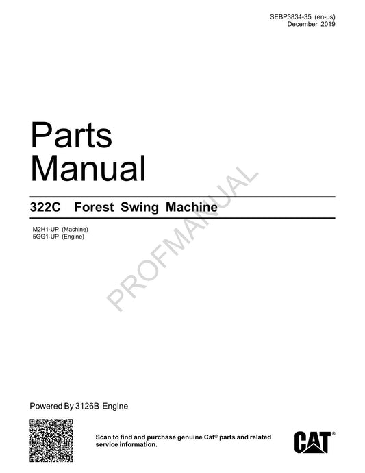 Ersatzteilkatalog für die Caterpillar 322C Forest Swing-Maschine