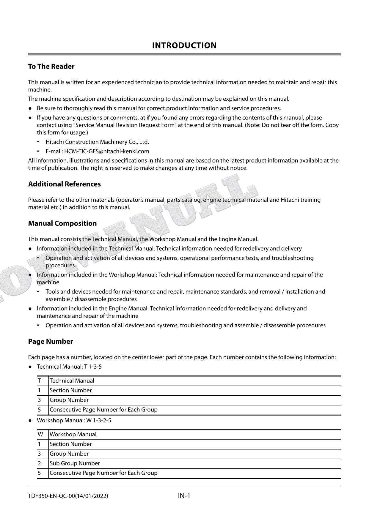 Hitachi Quick Couple 150W-7 300-7 Class 155W-7 180W-7 Excavator Service manual