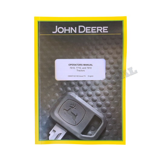 MANUEL D'UTILISATION DU TRACTEUR JOHN DEERE 7610 7710 7810 #1