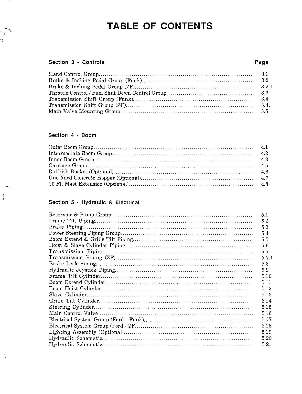 SKYTRAK 7038 Telehandler Parts Catalog Manual