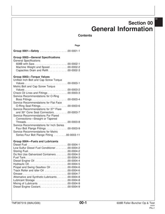 JOHN DEERE 608B TRACKED FELLER BUNCHER SERVICE REPAIR MANUAL s-n 005014-