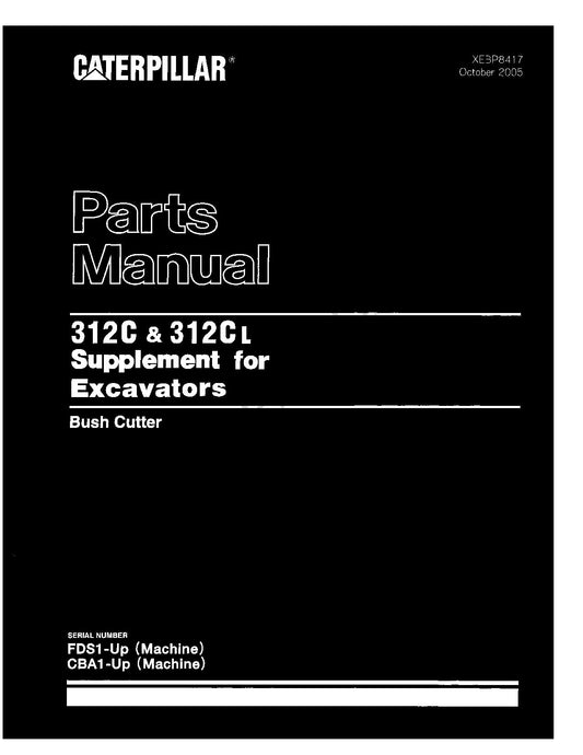 Caterpillar Cat 312C 312C L Supplement Excavator Parts Catalog Manual XEBP8417