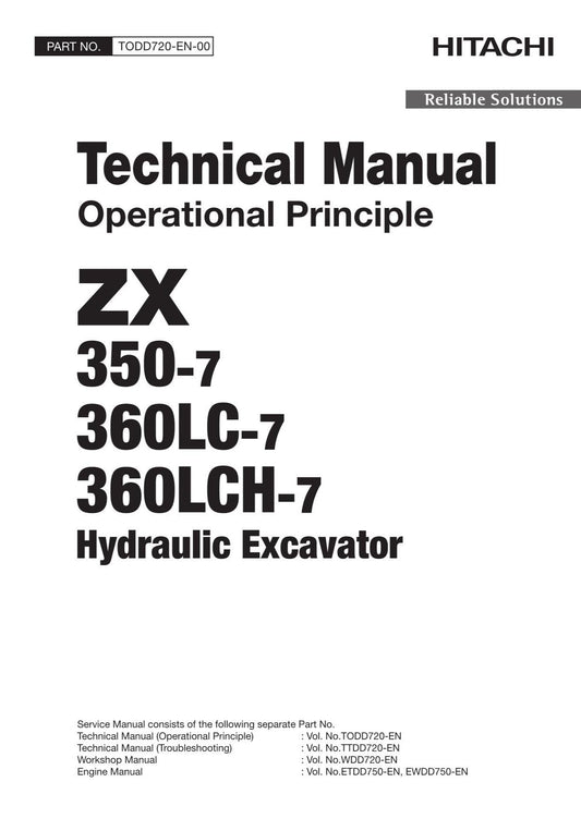 Hitachi ZX350-7 ZX360LC-7 Operation Principle Oceanian Excavator Service manual