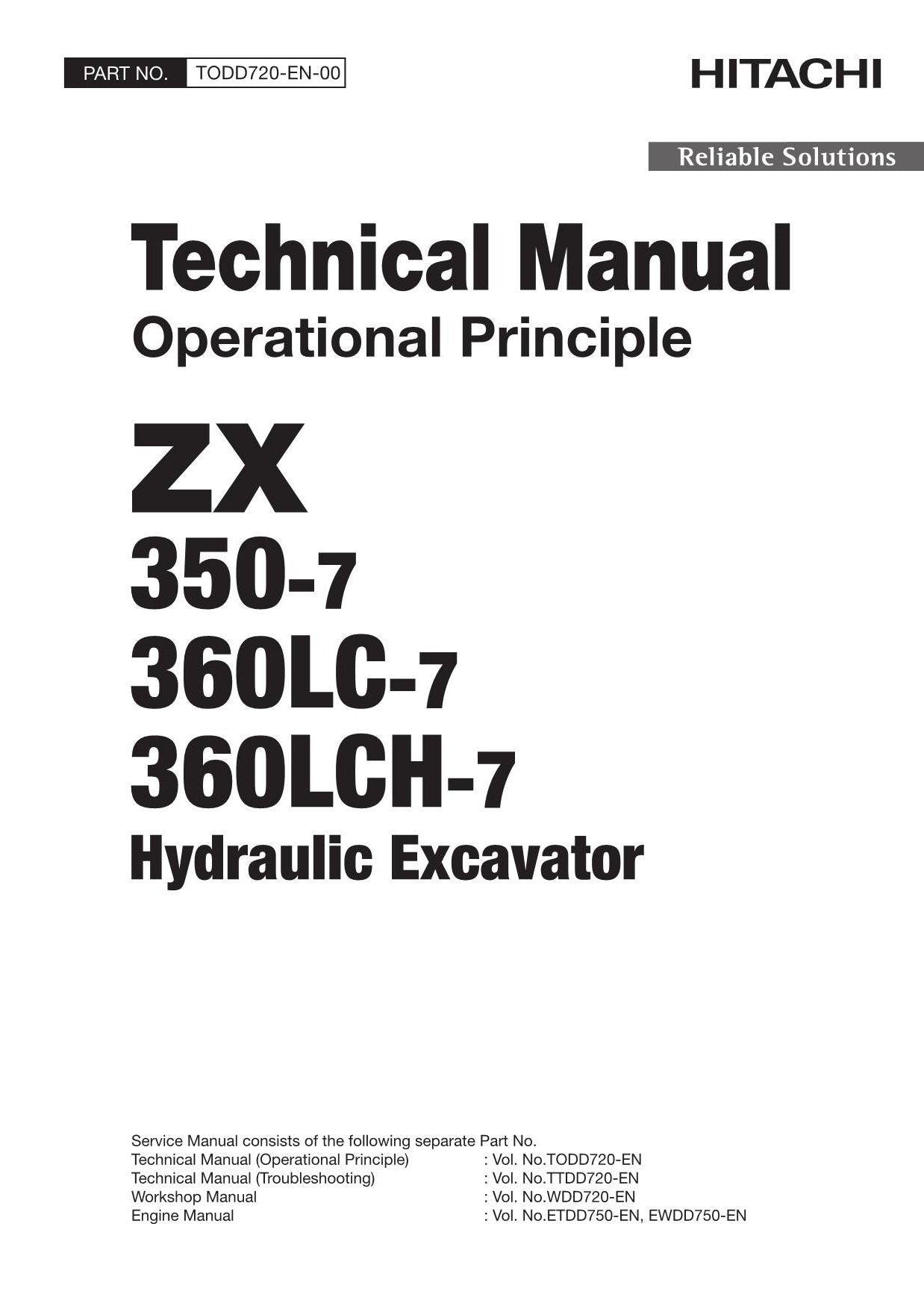 Hitachi ZX360LCH-7 Operational Principle Excavator Service Manual Oceanian ver