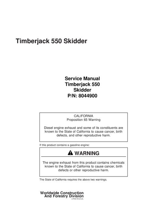 JOHN DEERE 550 SKIDDER SERVICE-REPARATURHANDBUCH serienmäßig bis 1974