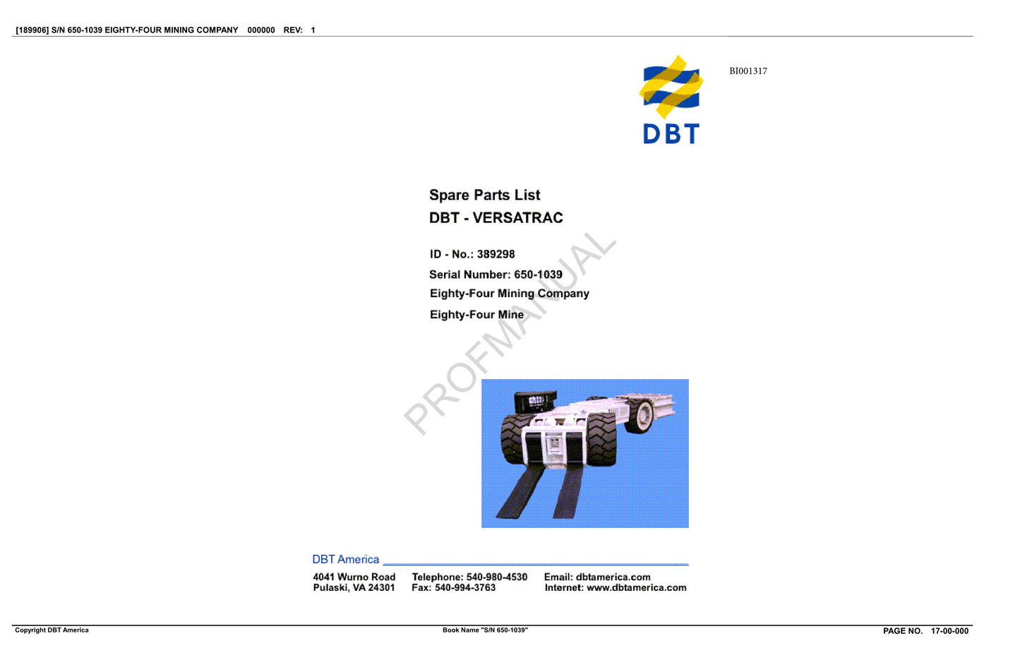 Manuel du catalogue des pièces détachées pour les machines souterraines Caterpillar Cat DBT Versatrac SH650