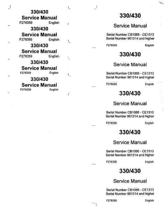 JOHN DEERE 330 430 KNUCKLEBOOM LOADER SERVICE REPAIR MANUAL