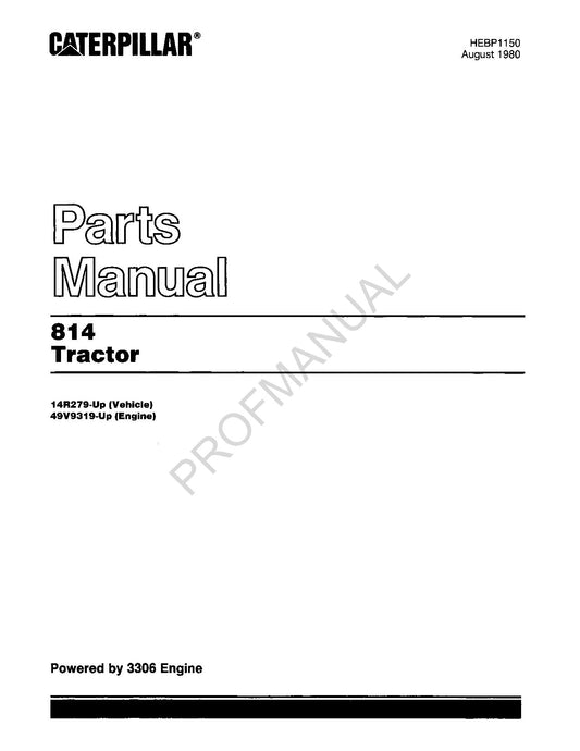 Caterpillar Cat 814 Tractor Parts Catalog Manual