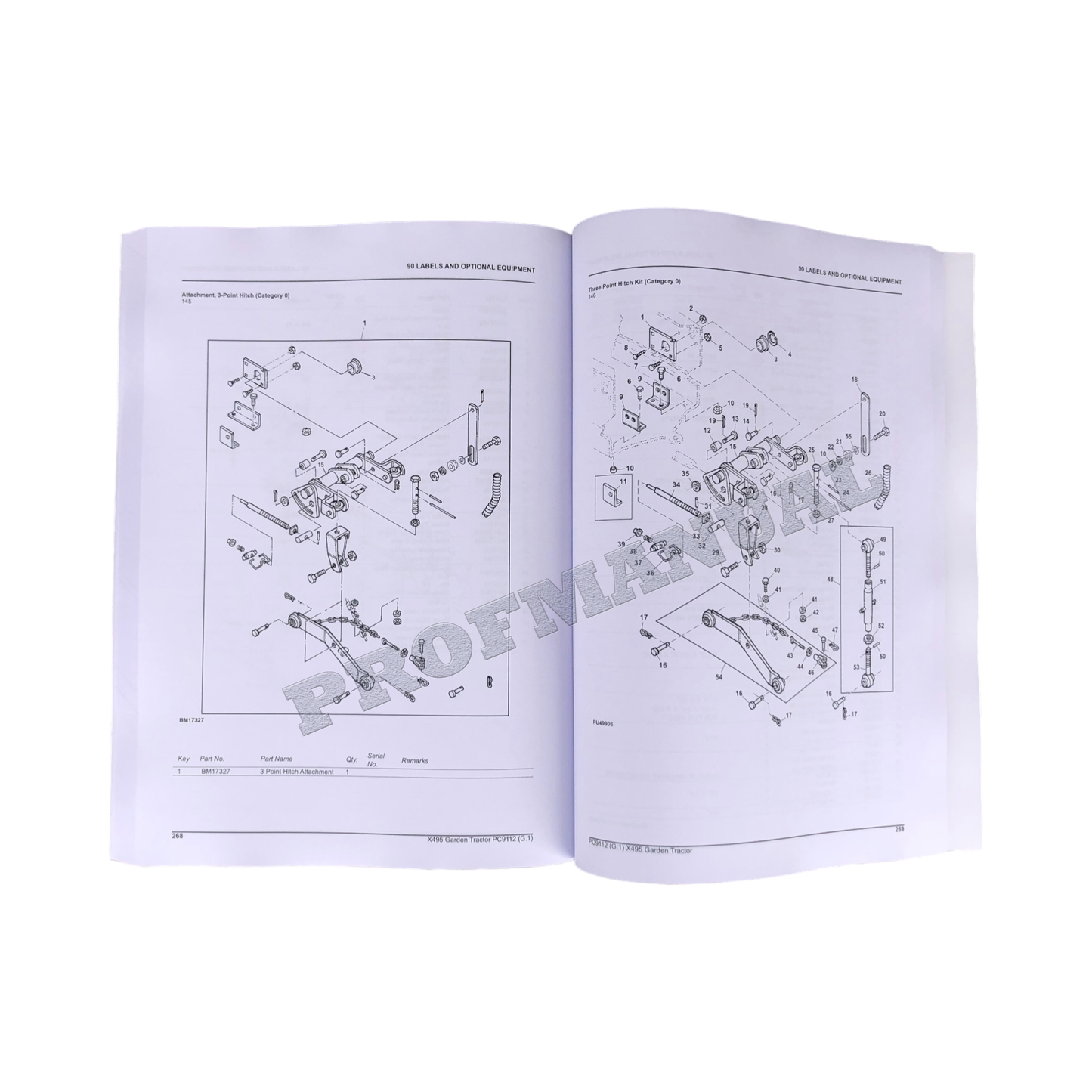 MANUEL DU CATALOGUE DES PIÈCES DU TRACTEUR JOHN DEERE X495 