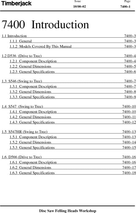 JOHN DEERE D567 D566 D536 S586 S576 FÄLLKOPF SERVICE-REPARATURHANDBUCH