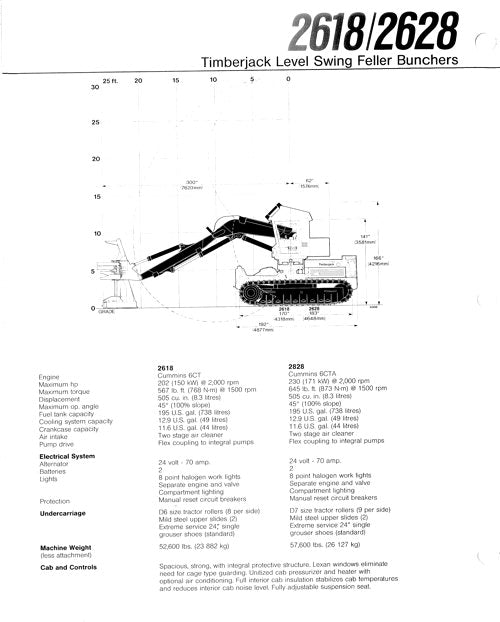 JOHN DEERE 2618 2628 TRACKED FELLER BUNCHER SERVICE MANUAL s-n 55001-CI9154